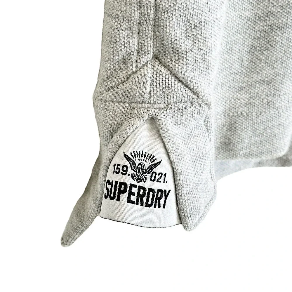 Superdry Men's 1 Japan Gray Crewneck Short Sleeve Polo Shirt Size S NWT $60 - Picture 5 of 5